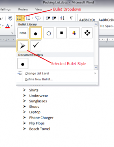 Customising Bullets In Word 2010