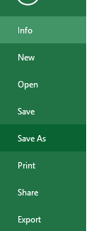 Excel 2013 'Save As' Option