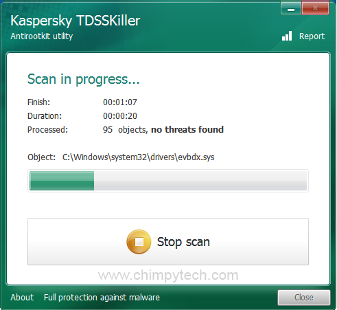 TDSSKiller Scan Screen