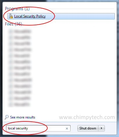 Access Local Security Policy Editor In Windows 7