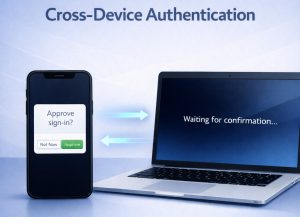 A picture showing that passkeys have cross device synchronisation