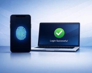 A picture showing how Passkeys provide authentication