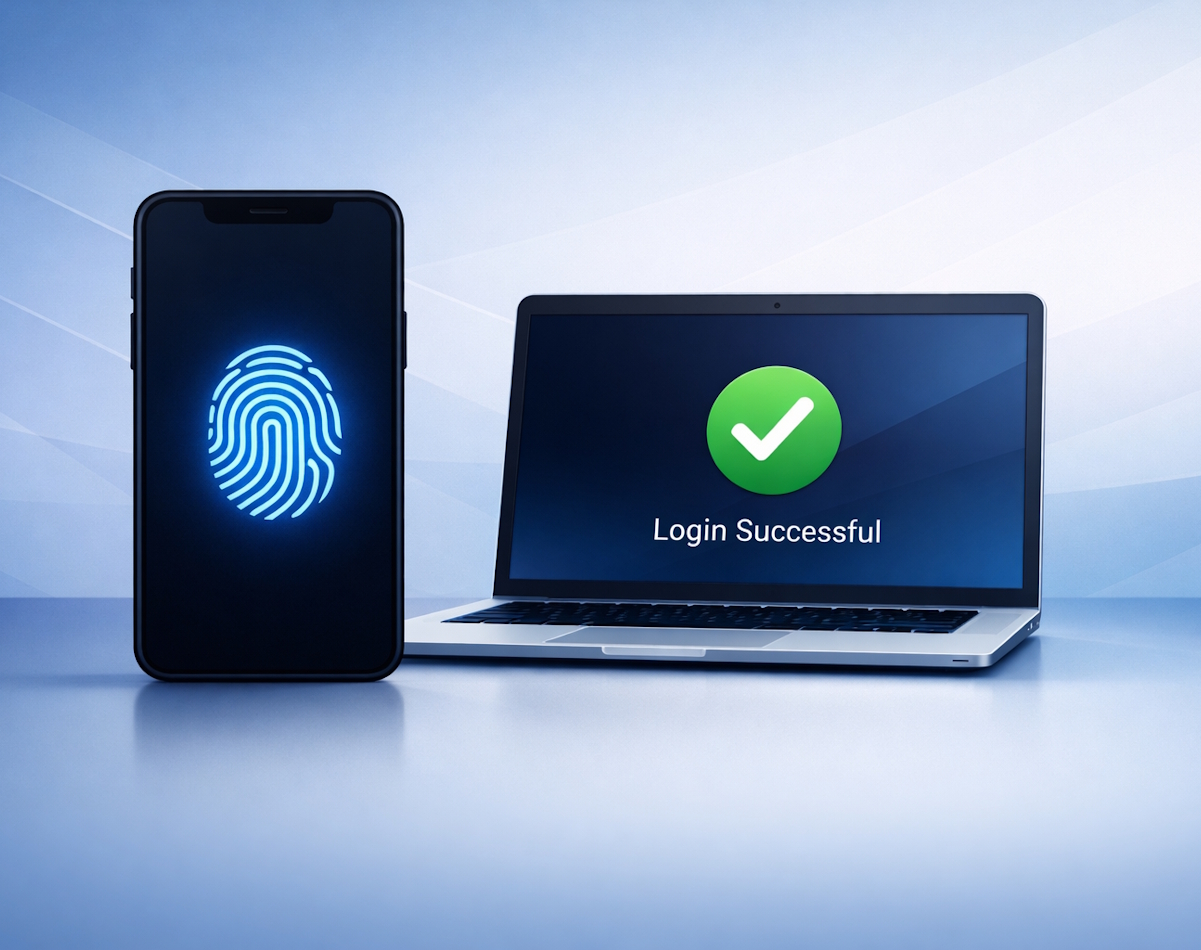A picture showing how Passkeys provide authentication