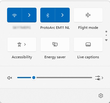 Windows 11 Quick Settings Menu
