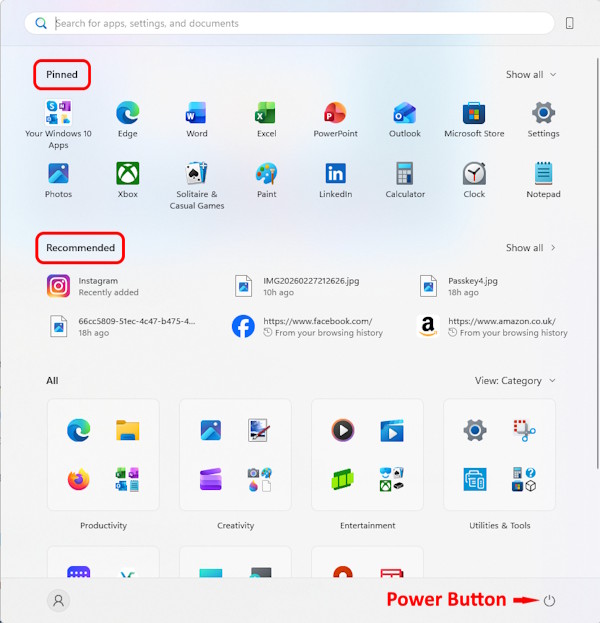 Windows 11 Start Menu