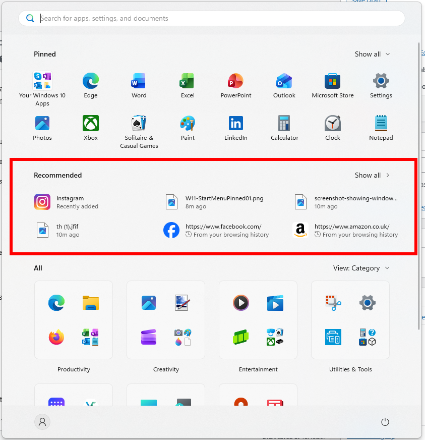 Windows 11 Start Menu Picture