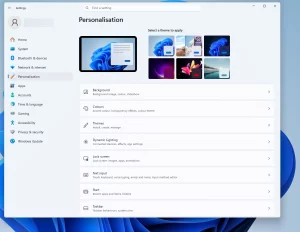 Windows 11 Personalisation Menu