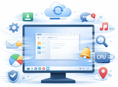 picture to explain why a PC slows down due to added apps