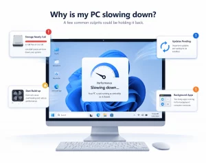 a picture explaining why a PC slows down over time
